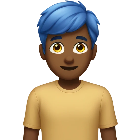 boy in blue shirt indoors emoji