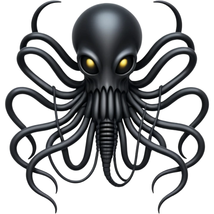 dark intertwined black wires forming a Giger-inspired creature, surreal emoji