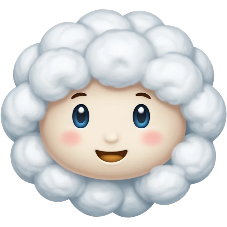 Cotton, soft fluffy ball emoji