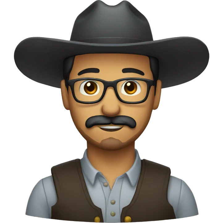 gaucho with glasses and goatee and mustache emoji