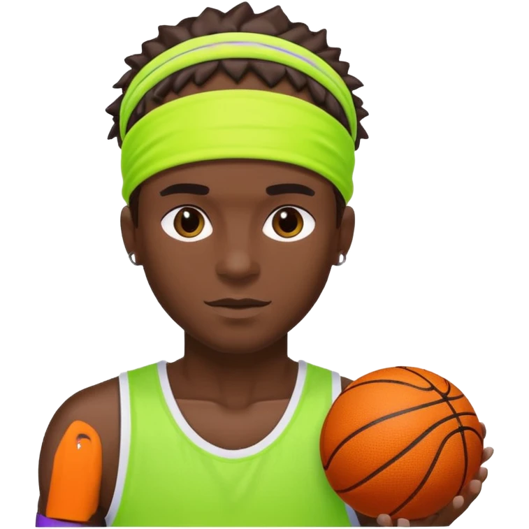 Basketball guy with neon headband emoji