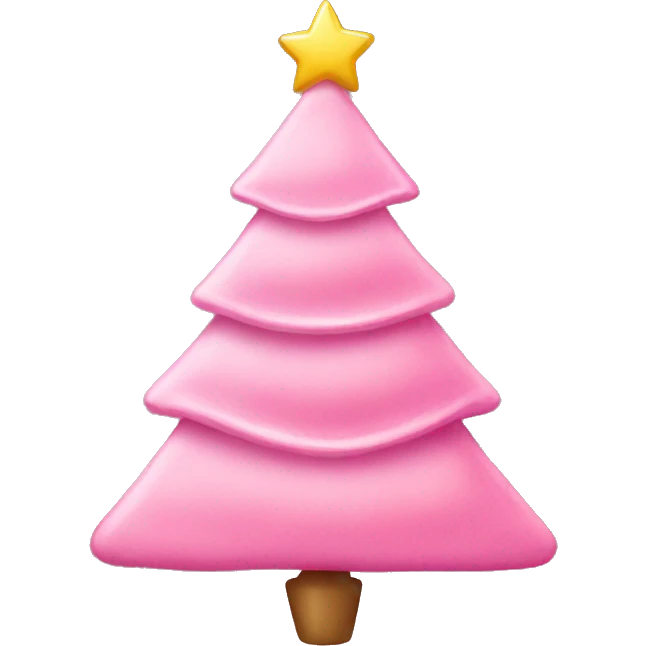pink christmas tree with bow ornaments emoji