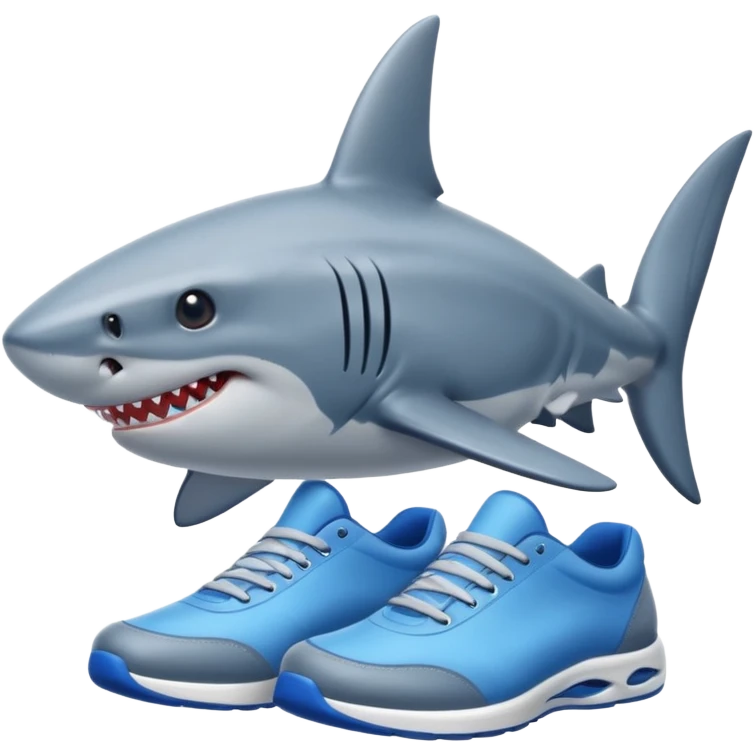 Shark with blue shoes emoji