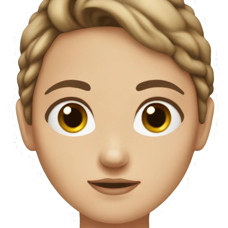 White girl brown hair big eys emoji