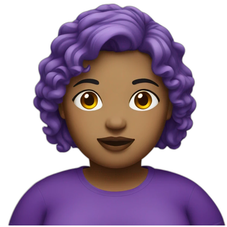 Chunky girl in purple emoji