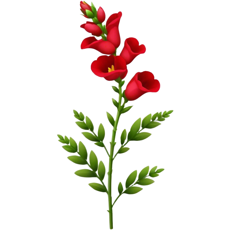 single red Snapdragon, straight stem emoji