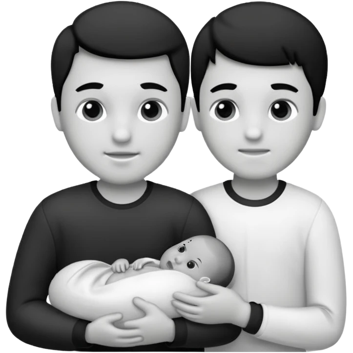 Newborn B&W with male emoji