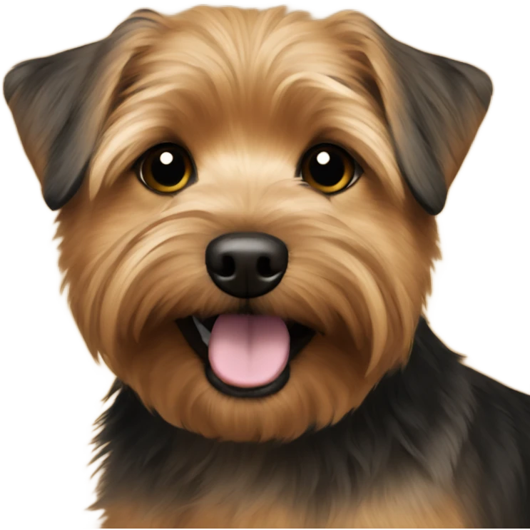 Brown black Norfolk terrier emoji