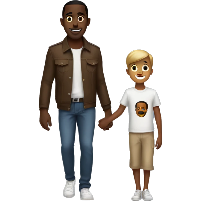 Diddy holding hands with a little boy emoji