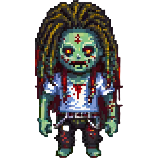 bloody zombie with dreadlocks emoji