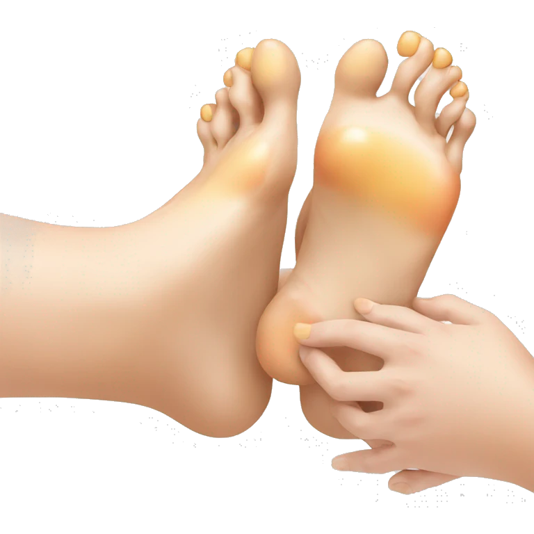 Foot massage with hands emoji