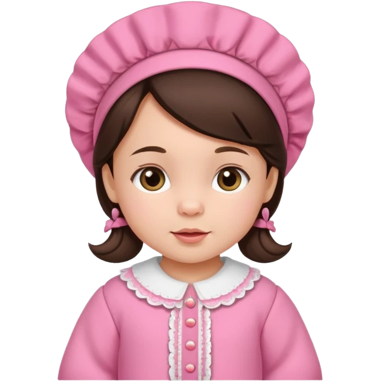 brunette baby girl traditional pink dutch clothes emoji