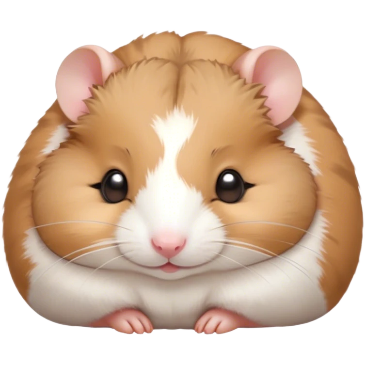 Meme-Worthy Cute Sleeping Brown and White Banded Hamster Portrait Emoji, Head resting peacefully with a contented smile, showcasing a delightfully compact build and a luxuriously soft banded fur of brown and white, eyes shut in a serene nap, Simplified yet hilariously adorable features, highly detailed, glowing with a soft, drowsy light, high shine, relaxed and utterly lovable, stylized with an air of playful laziness, bright and heartwarming, soft glowing outline, capturing the essence of a comically sleepy hamster, so meme-worthy it feels like it could instantly become the next viral sensation of adorable slumber! emoji