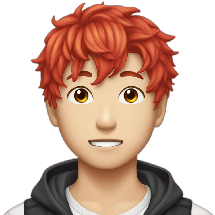 Bang chan with red hair emoji
