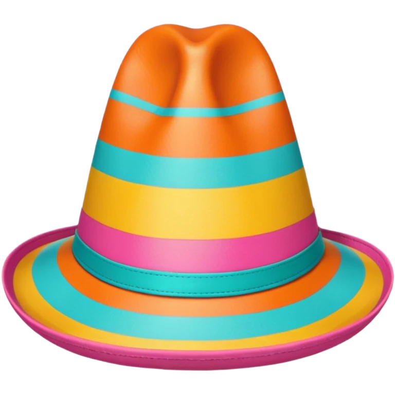 mexican hat with happy colours (orange, yellow, pink, turquoise) emoji