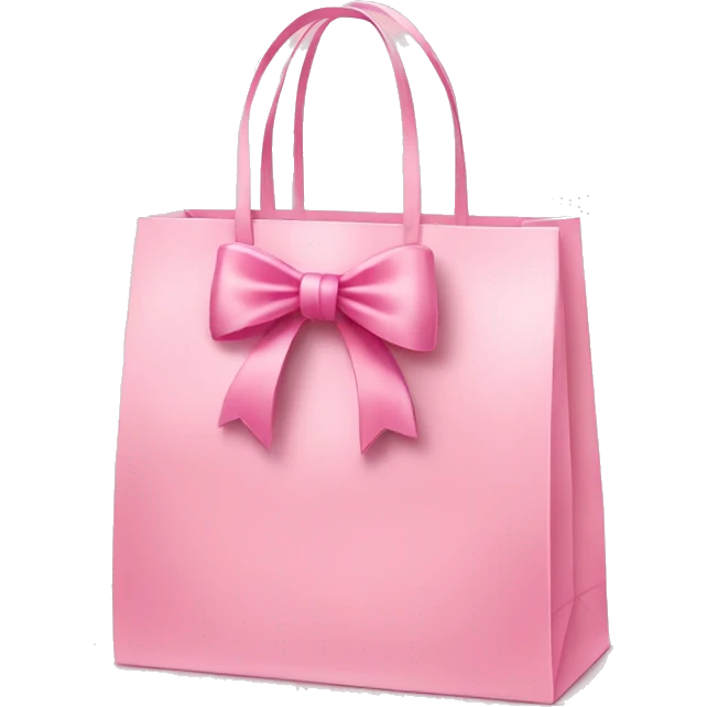 light pink shopping bag with bow emoji