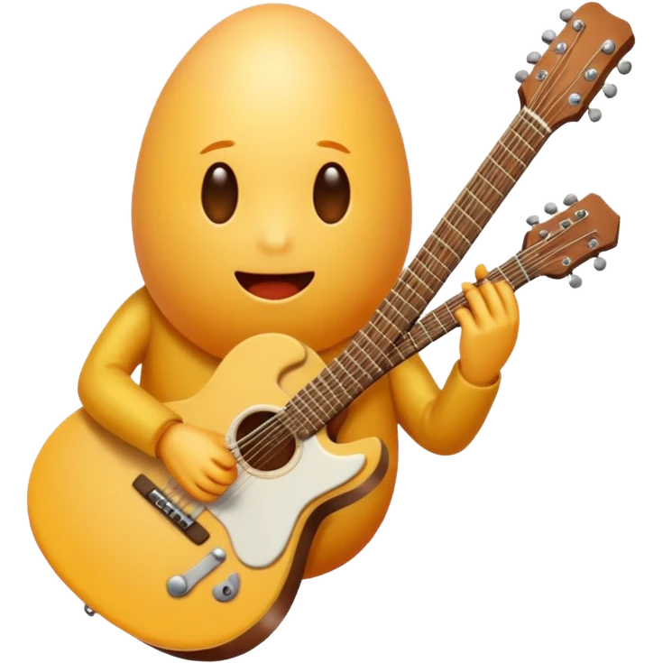 Faceless Egg playing a guitar emoji