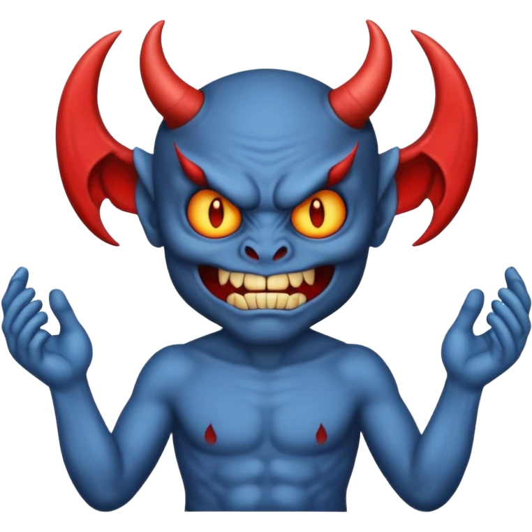 A demon with 2 hands 1 is holding 9 and the other 1 is holding 11 emoji