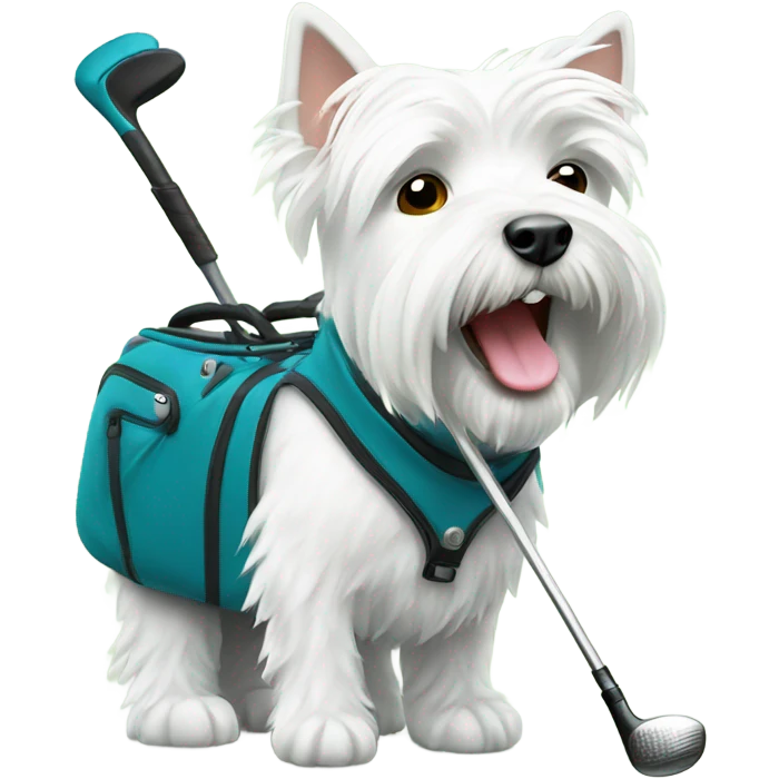 westie with a golf bag emoji