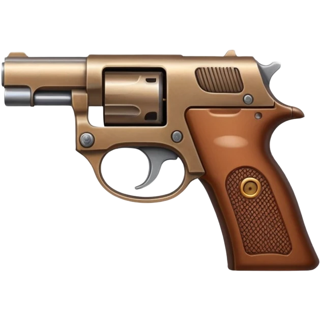Compact pistol with brown handle emoji