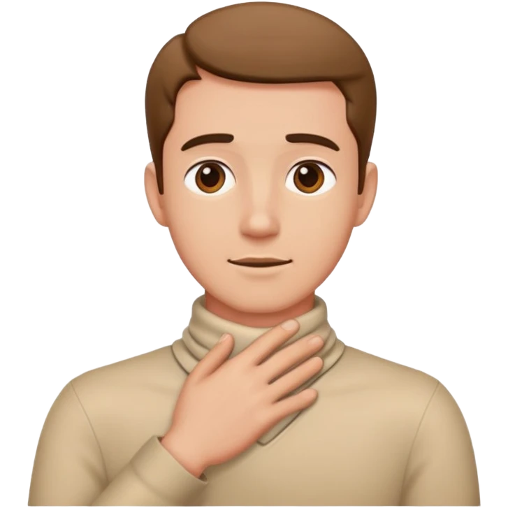 A man with hands around neck emoji