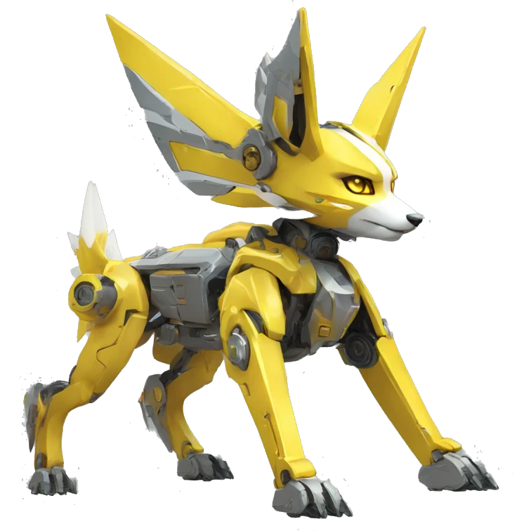 Futuristic mechanical Jolteon-mecha full body emoji