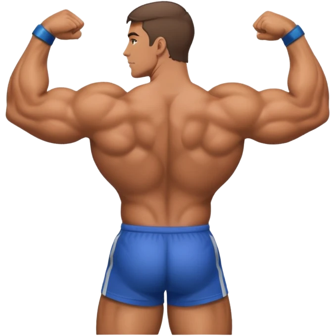 Bodybuilder flexing back emoji