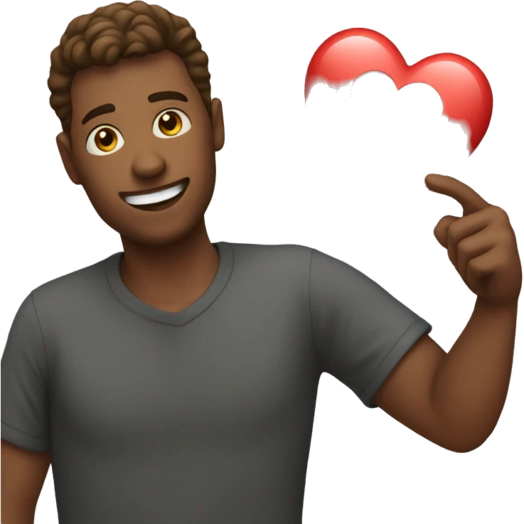 A guy having heart in his hand emoji