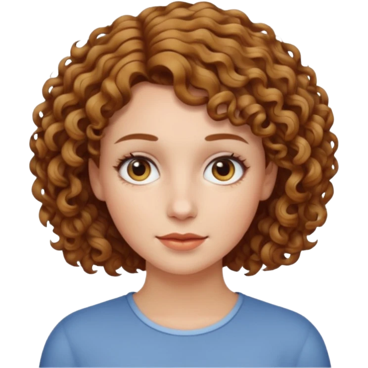 White woman with short curly hair light brown  emoji