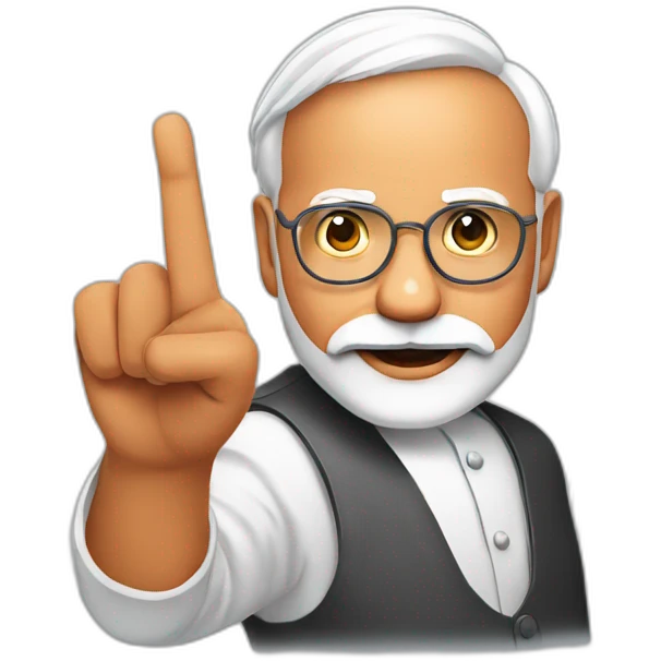 Narendra Modi showing index finger emoji