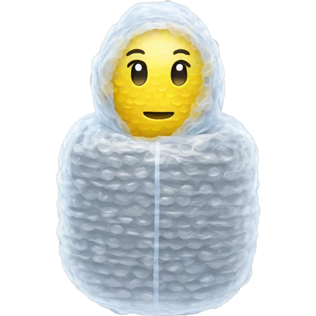 Body wrapped in bubble wrap emoji