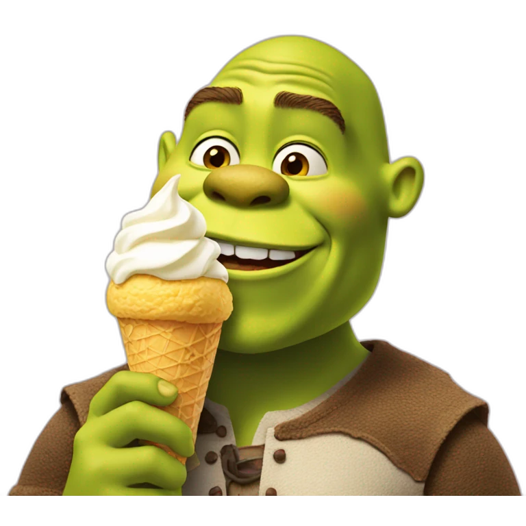 Shrek eating ice cream emoji