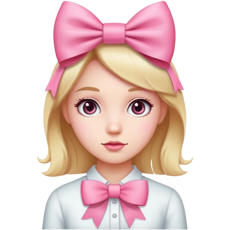 girl with pink bow emoji