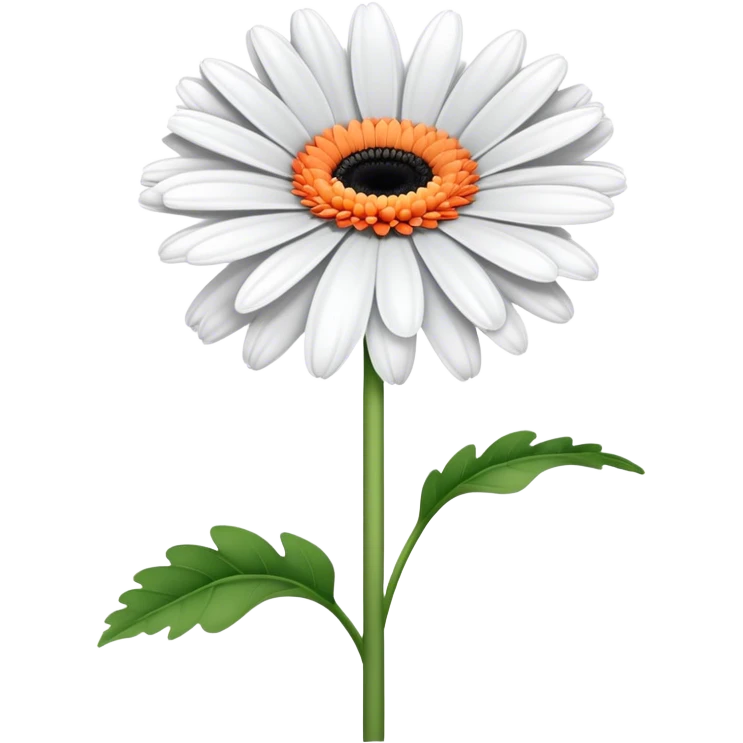 single Gerbera Daisy White, straight stem emoji