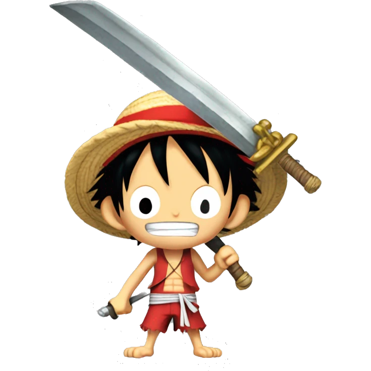 monkey D. Luffy with sword emoji