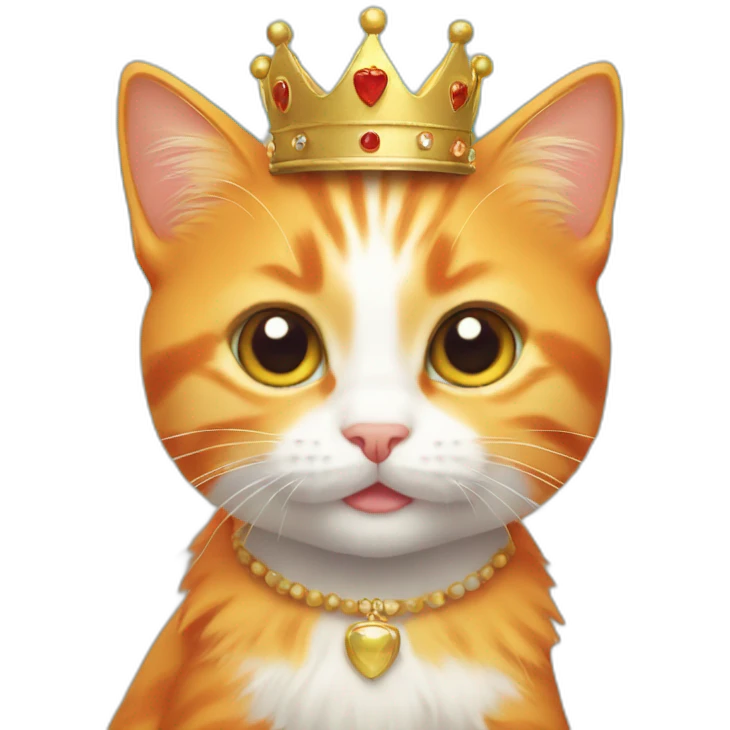 Orange kitten with crown near the sea  emoji