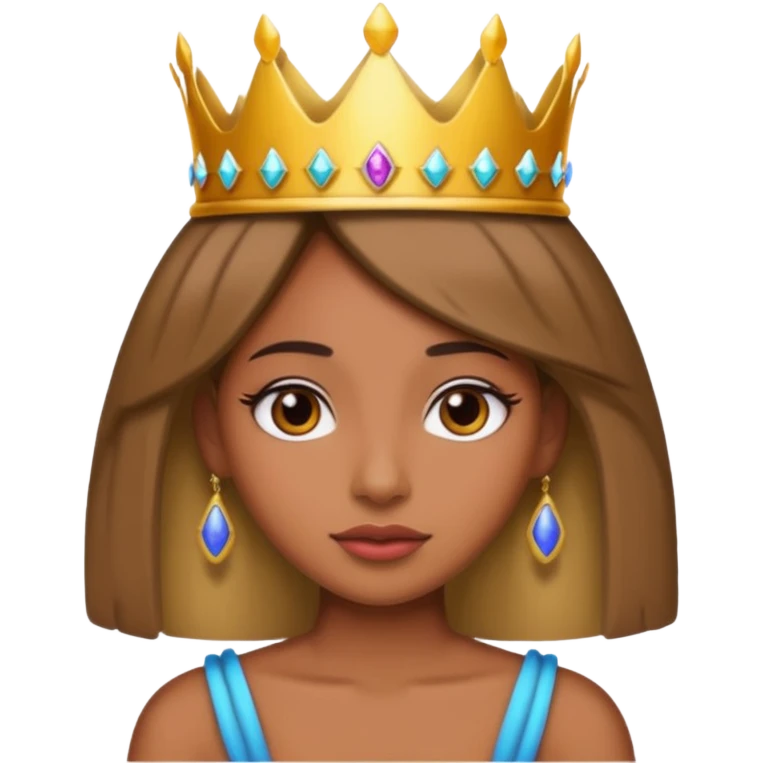 Chica piel morena con corona 👸🏽 emoji