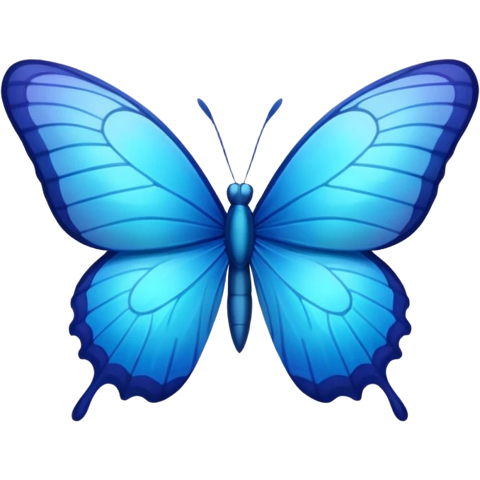 blue butterfly, vibrant, minimal emoji