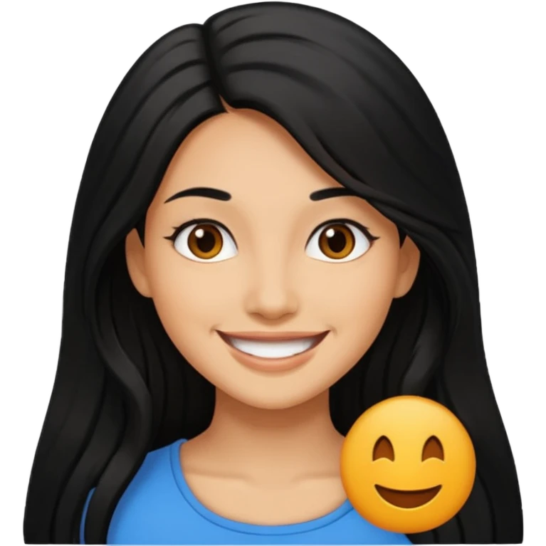 Mujer trigueña pelo negro largo emoji