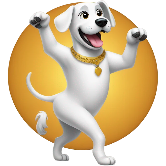 A dancing dog emoji