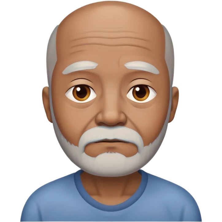"- Nam
- 70 tuổi
- Da nâu
- Đầu không có tóc
- Râu bạc, mặt buồn
" emoji