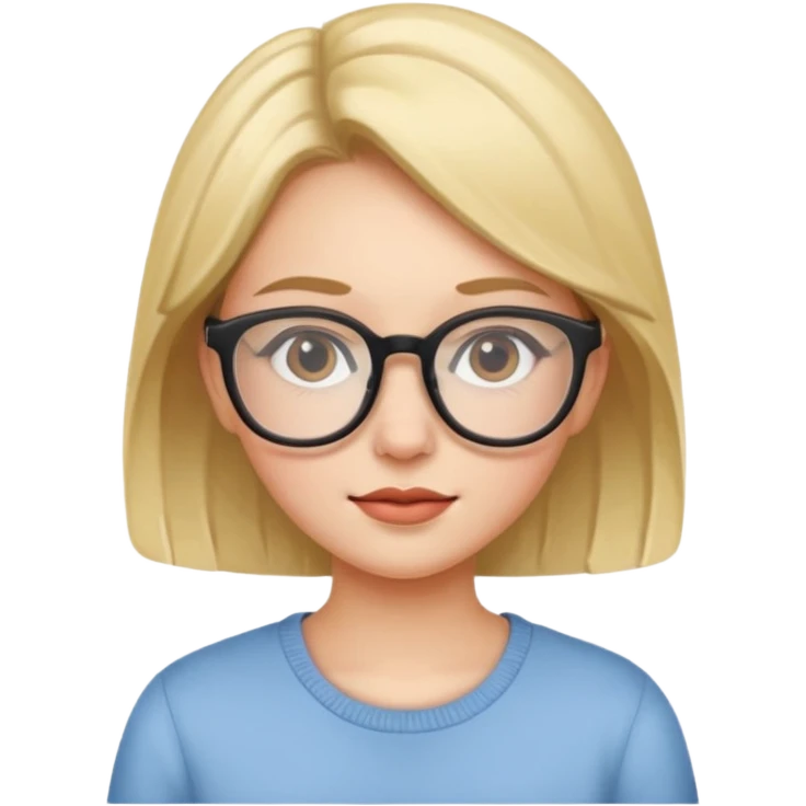 Una chica con lentes y bonita emoji