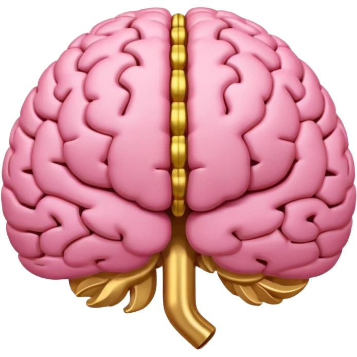 A pink brain with elegant golden details and accents. In the center of the brain type "1 EU" emoji