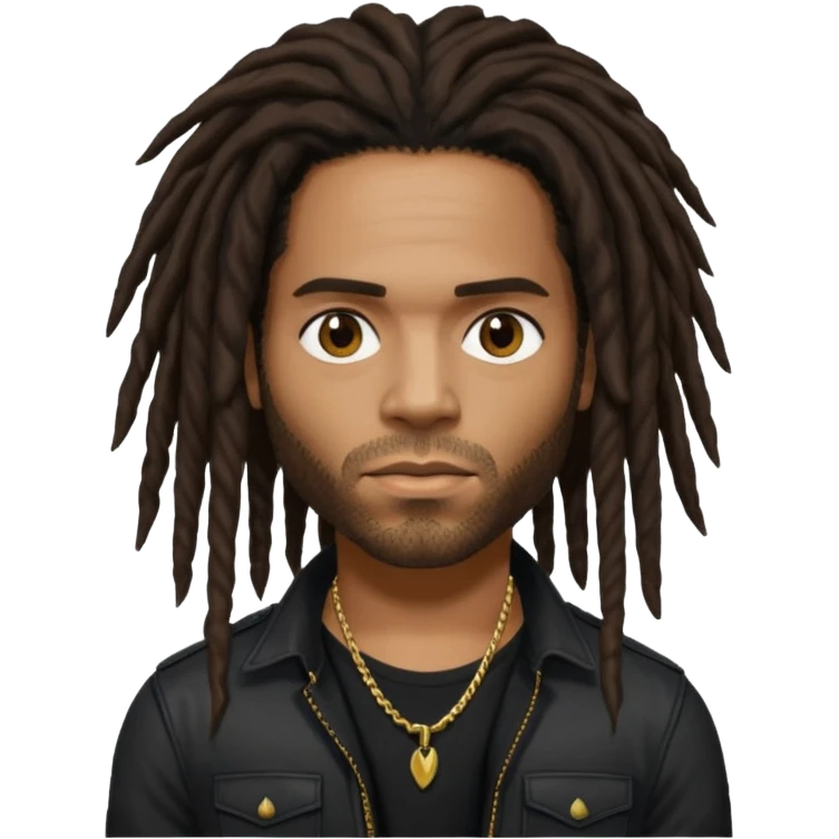 Lenny Kravitz with dark brown long dreadlocks emoji