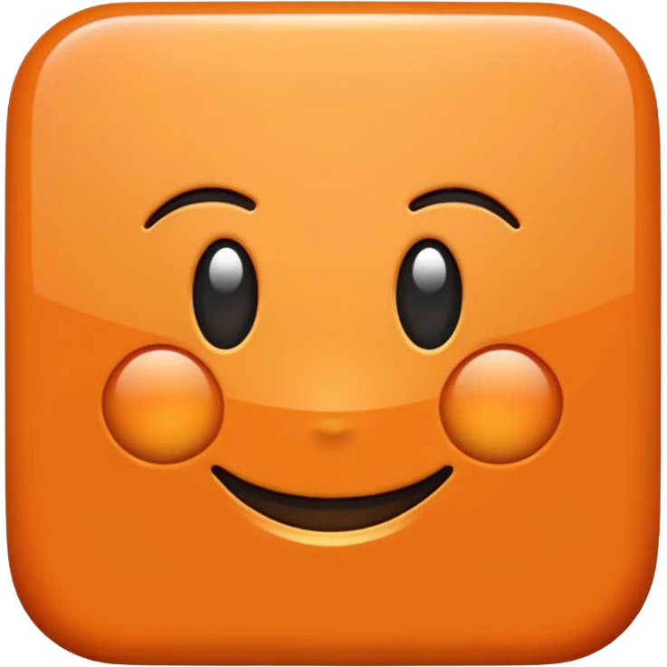 a voluminous glossy orange square with rounded edges emoji