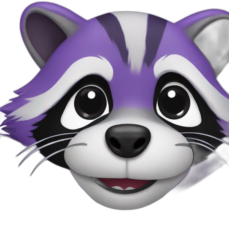 Purple raccoon emoji