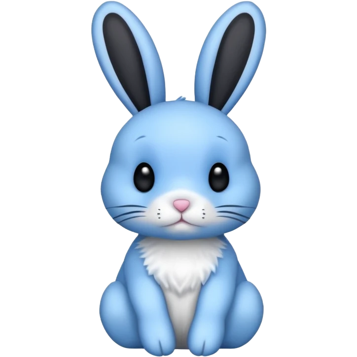 A blue bunny with big black polka dots around the bunnies body emoji