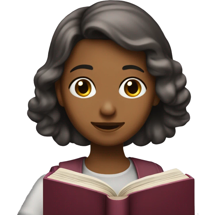 Jeune fille lisant une bible rose  emoji