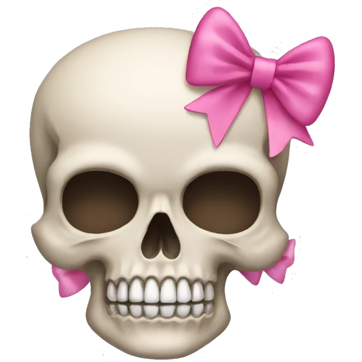 Skull with a pink bow emoji