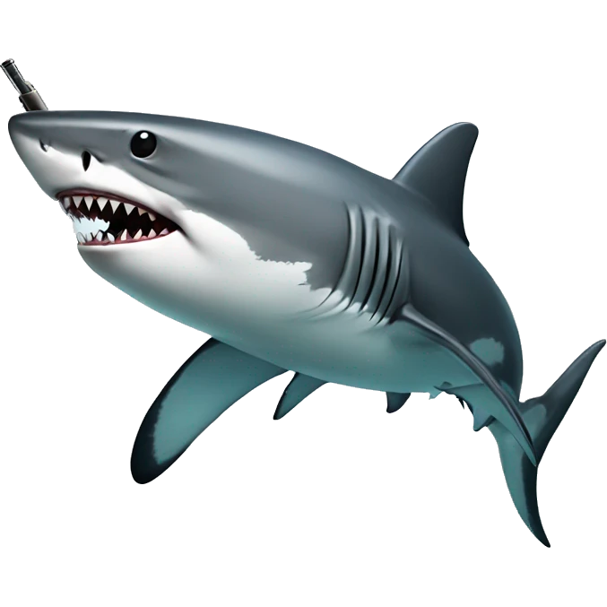 Shark with gun emoji